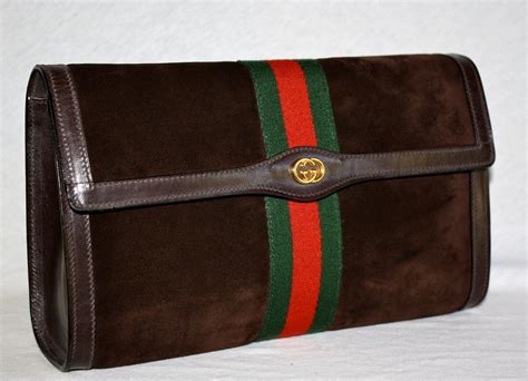 gucci man clutch|Gucci vintage suede clutch.